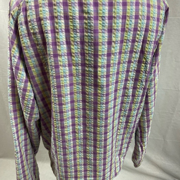 VTG Coogi Australia Purple Harrington Plaid Full Zip Jacket Classic Fit Sz 6/L - Picture 4 of 11